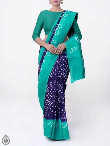 Checked Bandhani Cotton Saree, Technics : Embroidered, Handloom