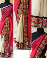 Checked Chanderi Border Saree, Technics : Attractive Pattern, Embroidery Work, Handloom