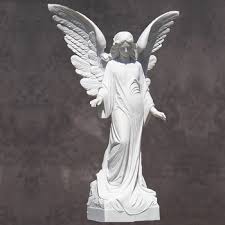 Polished Marble Angel, for Garden, Hotel, Home, Complex Decoration., Color : White, Creamy, Off-White