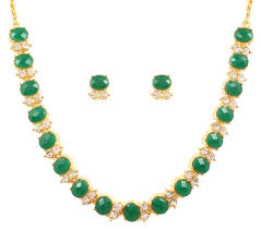 Non Polished Emerald Necklace Set, Occasion : Party Wear, Wedding Wear