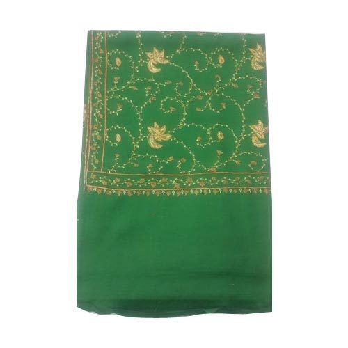 Green Woolen Kashmiri Shawl, Technics : Handloom