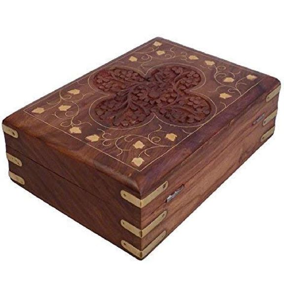Polished wooden box, Shape : Square