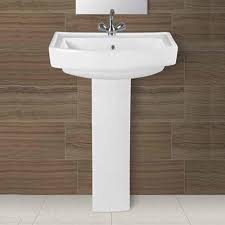 Rectangular Non Polished Ceramic Pedestal Wash Basin, for Home, Hotel, Restaurant, Style : Modern