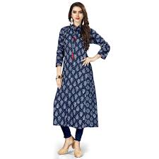 Printed Cotton Kurti, Color : Red, Green, White, Blue, Brown, Black