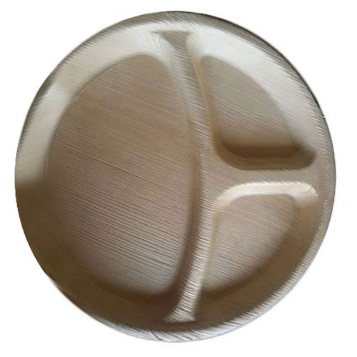 3 Partition Areca Leaf Round Plate