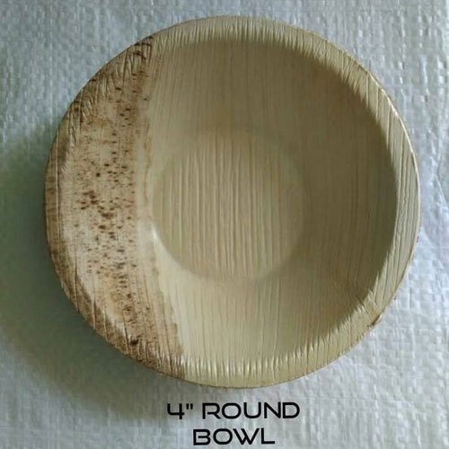 Square 4 Inch Areca Leaf Round Bowl, for Event Party Supplies, Feature : Disposable, Eco Friendly