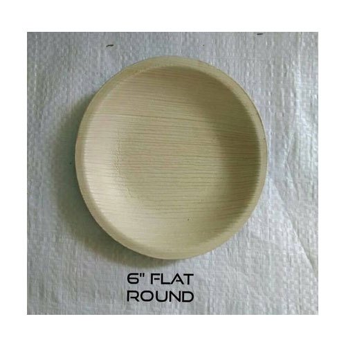 6 Inch Areca Leaf Round Plate, for Serving Food, Size : 6inch