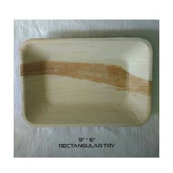 Areca Leaf Rectangular Tray, for Serving, Size : 9 X 6 Inch