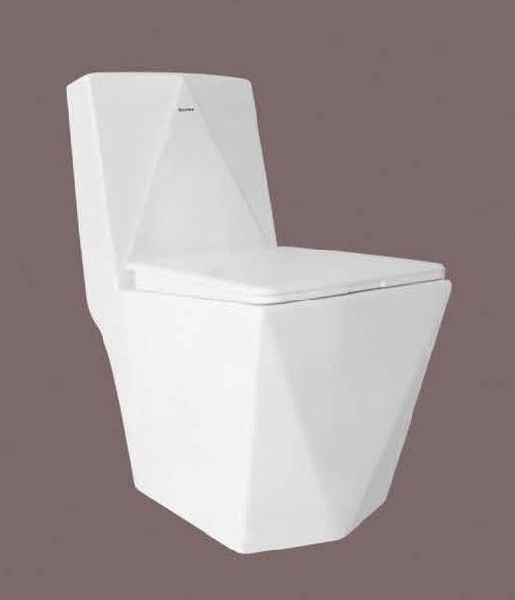 Rectangular Diamoad One Piece Toilet Seat, Color : White