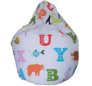 52% Polyester Alphabet Bean Bag, for Bedroom, Playroom or Classroom, Pattern : Printed