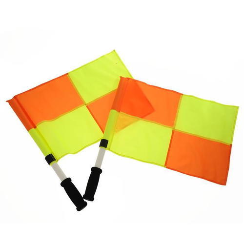 Rectangular Rubber Polyester Soccer Linesman Flag, for Sports Use, Style : Flying