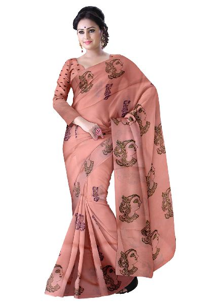 Cotton Fancy Handloom Printed Saree, for Easy Wash, Occasion : Festival Wear, Party Wear