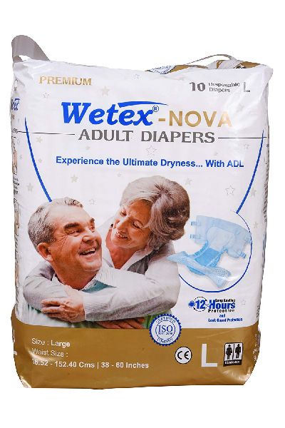 Cotton Wetex Nova Adult Diapers, Color : White
