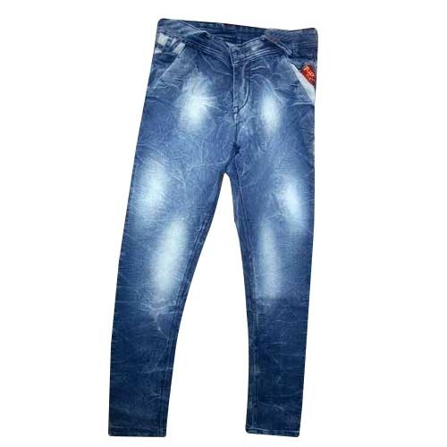 Mens Faded Denim Jeans, Waist Size : L, Xl