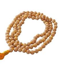 Wood Tulsi Mala, for Mantra Meditation Work, Color : Brown, White