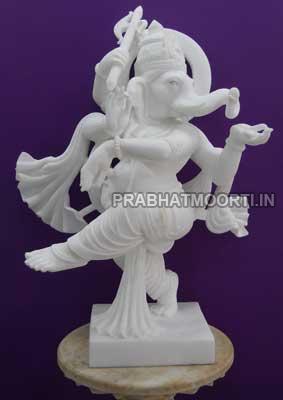 Polished Marble Ganesha Statue, for Home, Shop, Temple, Packaging Type : Carton Box