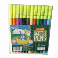 Plastic Coloured Sketch Pens, for Coloring, Pattern : Plain, Printed