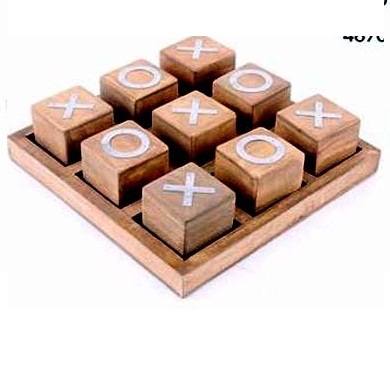 Square Wooden Tic Tac Tio Games, Color : Brown