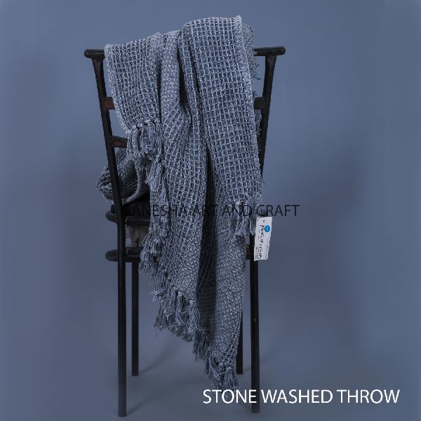 Blanket Throw Stone Washed SIZE - 120X170 CM.