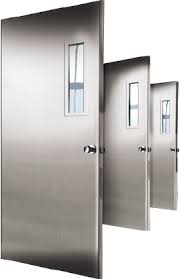 Hinged Non Polished Steel Doors, for Home, Hospital, Office, Pattern : Plain