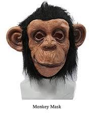 Cotton Monkey Mask, for Playing, rope length : 4inch, 5inch, 6imch