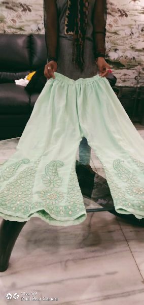 Green Georgette Palazzo Pant