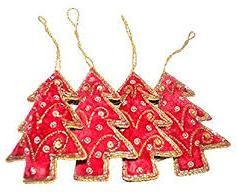 Red Zari Christmas Decorations