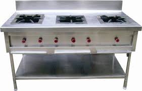 Three Burner Commercial Gas Stove, for Home, Hotel, Restaurant, Fuel Type : Biomass, Charcoal, Kerosene