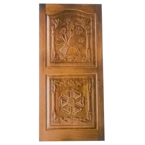 Hinged Finished Decorative Wooden Carved Door, Color : Brown