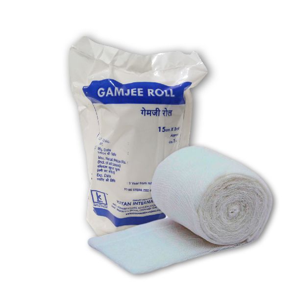 White Plain Cotton Gamjee Roll, for Clinic, Hospital, Laboratory, Width : 10cm