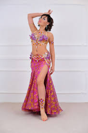 Plain Chiffon belly dance set, Size : M