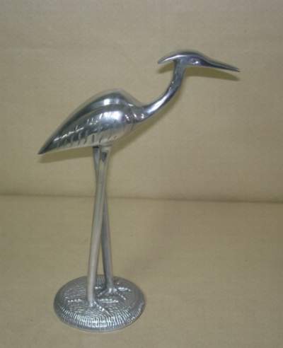 Polished Aluminium Casted Swan Statues, for Garden, Home, Office, Shop, Style : Antique