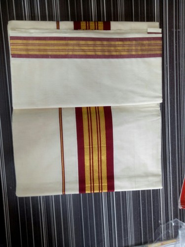 Kerala Cotton Saree, for Easy Wash, Color : Multicolor