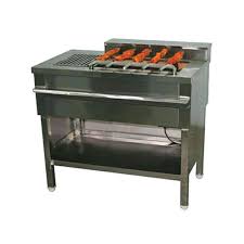 Rectangular Non Polished Cast Iron Motorized Barbecue Machine, Color : Black, Grey