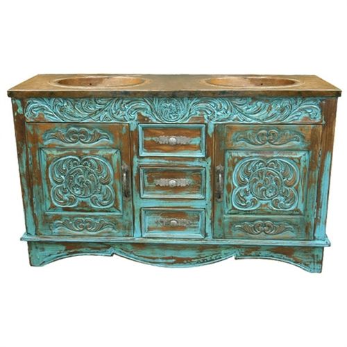 carved furniture with reclaimed wood