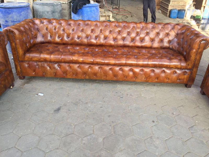 Leather 3 seated sofa