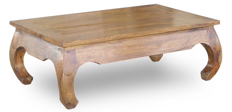 solid wood coffee table with curve leg