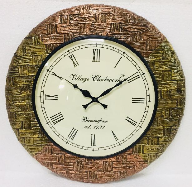 wall clock with brick design