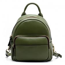 Green Leather Backpack Bag