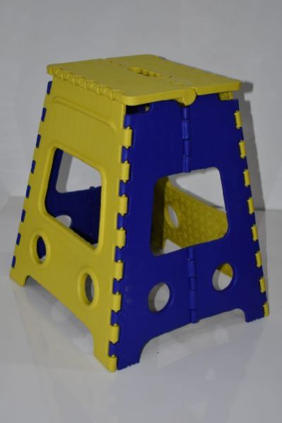 Yellow & Blue Plastic Folding Stool, Feature : Comfortable