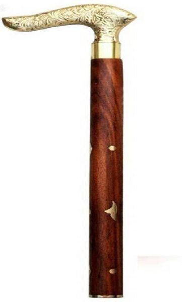 Wooden and Brass Walking Stick