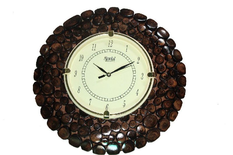 Wooden Designer Wall Clock, Shape : Round