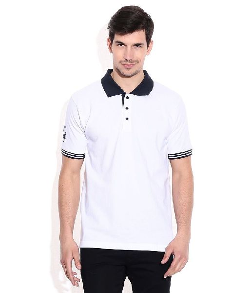 Cotton Mens Polo T-Shirt, Pattern : Plain, Printed, Occasion : Casual ...