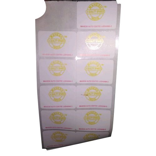 Paper Rectangular Barcode Sticker, Color : Yellow