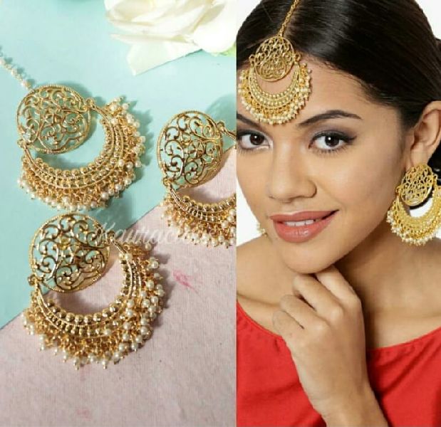 Flipkartcom  Buy Fancy Dealz Earring  Maang Tikka Set Alloy Jhumki  Earring Online at Best Prices in India