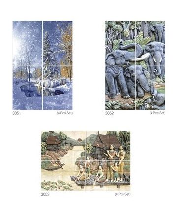 Rectangle Poster Wall Tiles, for Exterior, Interior, Kitchen, Size : Multi Size