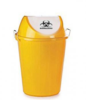 Round Yellow Colour Waste Bin, for Refuse Collection, Feature : Fine Finished, Good Strength
