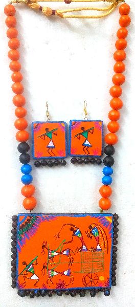 Festive Favorable Terracotta Necklaces can be donned with any dress