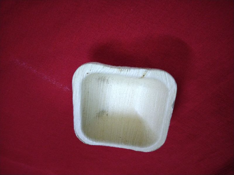 3 Inch Areca Leaf Square Bowl, for Serving Food, Feature : Biodegradable, Disposable, Eco Friendly