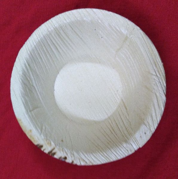 4 Inch Areca Leaf Round Bowl, for Serving Drink, Feature : Biodegradable, Light Weight
